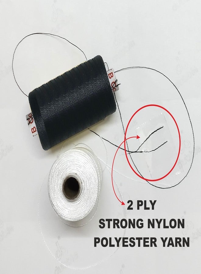 Domick Ultra-Thin Strong Bright Nylon High Tensile Strength Bright 2 Ply Thread for Beading Jewellery and Craft Making. (Nylon 1 PCS BLK 1 PCS WHT) - Image 5